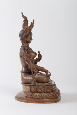 Sculpture Indian Goddess in Patinated Bronze-WFS-744714