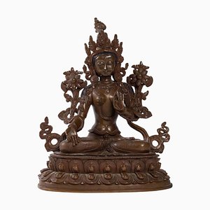 Sculpture Indian Goddess in Patinated Bronze-WFS-744714