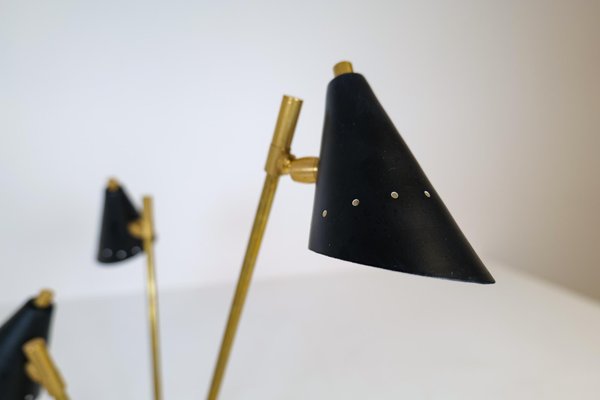 Sculpture Italian Modern Brass and Metal Table Lamp in the style of Stilnovo, 1980s-UYK-1371217