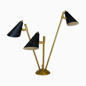 Sculpture Italian Modern Brass and Metal Table Lamp in the style of Stilnovo, 1980s-UYK-1371217