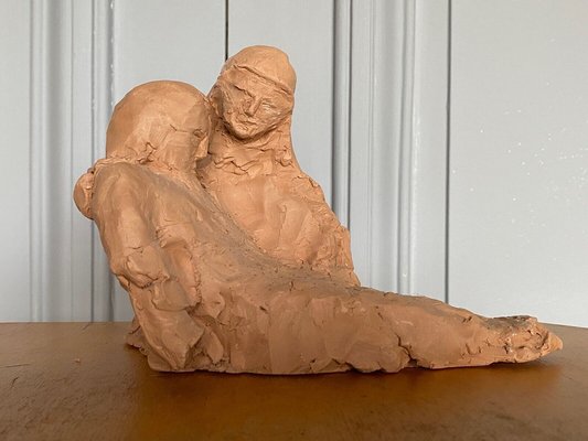 Sculpture of a Couple, 1960s, Terracotta-QKG-1368325