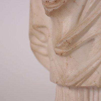 Sculpture of a Roman Matron in White Marble, Italy, 19th Century-VMM-849140