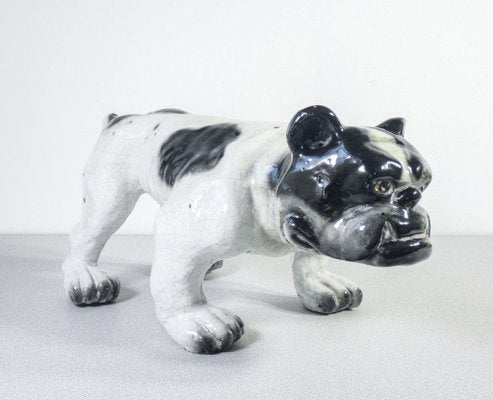 Sculpture of Bulldog in Glazed Terracotta, France, 1920s-OJE-1718828