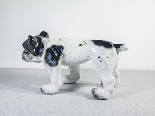 Sculpture of Bulldog in Glazed Terracotta, France, 1920s-OJE-1718828