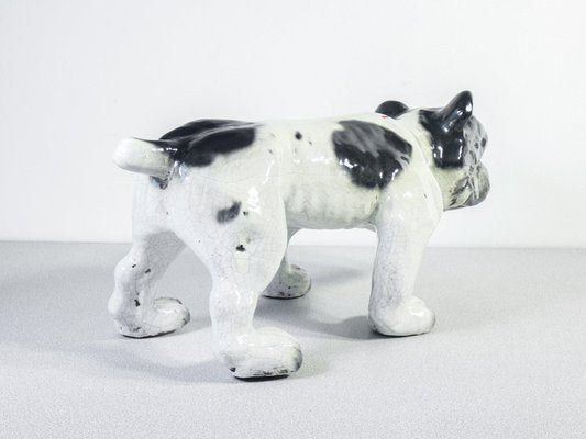 Sculpture of Bulldog in Glazed Terracotta, France, 1920s-OJE-1718828