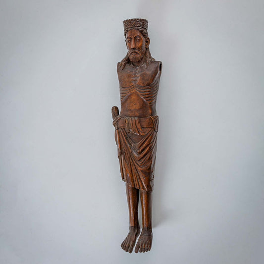 Sculpture of Christ in the Romanesque Style, 19th-20th Century, Wood