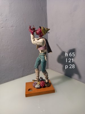 Sculpture of Jester in Painted Terracotta from San Polo Venice, 1950s-OHK-1790663