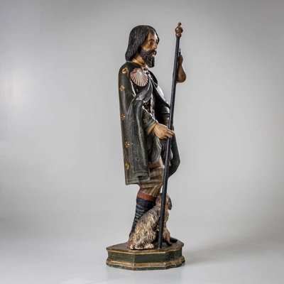 Sculpture of St. Roch with Dog, 1800s, Wood-VEI-2021321