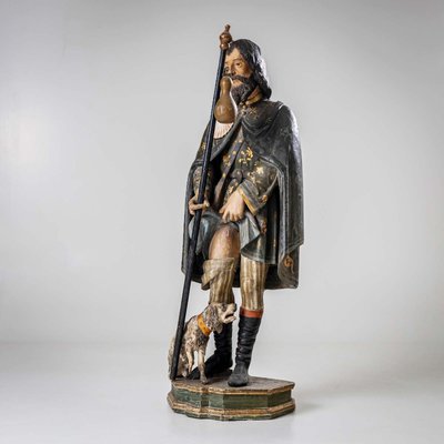 Sculpture of St. Roch with Dog, 1800s, Wood-VEI-2021321