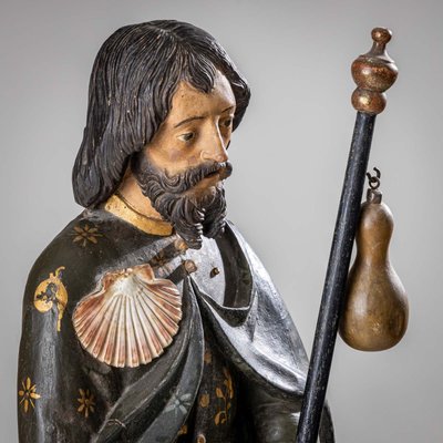 Sculpture of St. Roch with Dog, 1800s, Wood-VEI-2021321