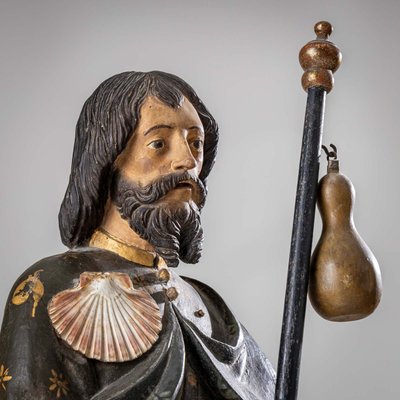 Sculpture of St. Roch with Dog, 1800s, Wood-VEI-2021321