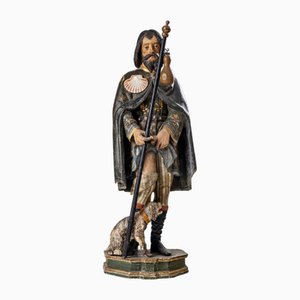 Sculpture of St. Roch with Dog, 1800s, Wood-VEI-2021321