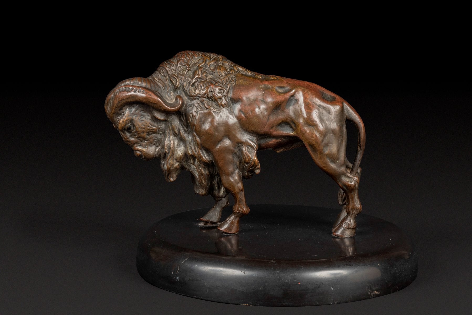 Sculpture of the Marching Bison, 1800s, Bronze