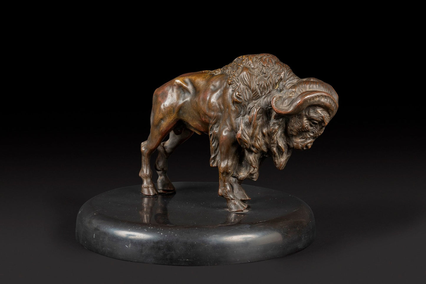 Sculpture of the Marching Bison, 1800s, Bronze