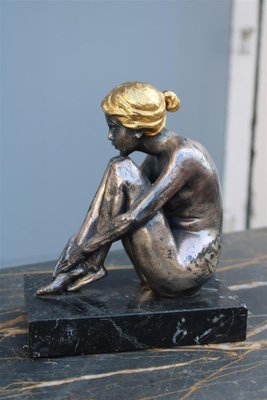 Sculpture of Woman in Silver and Gold Finish by Guido Mariani, 1970-EH-1722705