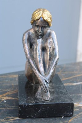 Sculpture of Woman in Silver and Gold Finish by Guido Mariani, 1970-EH-1722705