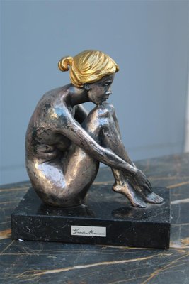 Sculpture of Woman in Silver and Gold Finish by Guido Mariani, 1970-EH-1722705