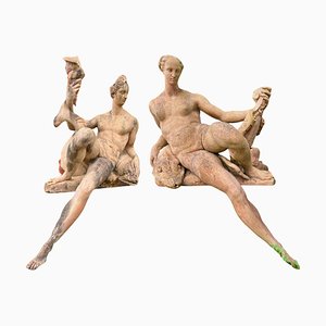 Sculptures Naiad Teti and Naiad Doris (7 in the World) Terracotta, Set of 2-FDW-2026707