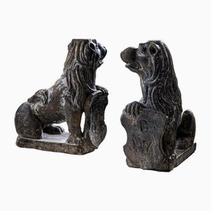 Sculptures of Lions, 1701, Stone, Set of 2-VEI-2021314