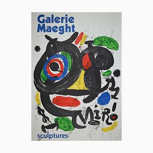 Sculptures, Vintage Poster After Mirò Lithograph from Galerie Maeght, 1970s-ZCI-942584