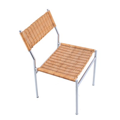 SE 05 Rattan and Chrome Dining Chair by Martin Visser for T Spectrum, 1960s-XT-1432071