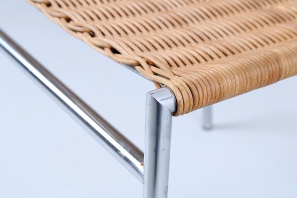 SE 05 Rattan and Chrome Dining Chair by Martin Visser for T Spectrum, 1960s-XT-1432071