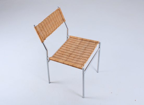 SE 05 Rattan and Chrome Dining Chair by Martin Visser for T Spectrum, 1960s-XT-1432071