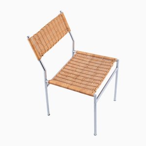 SE 05 Rattan and Chrome Dining Chair by Martin Visser for T Spectrum, 1960s-XT-1432071