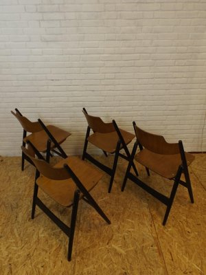 SE 18 Folding Chairs attributed to Egon Eiermann for Wilde+Spieth, Set of 4-EAW-1754619