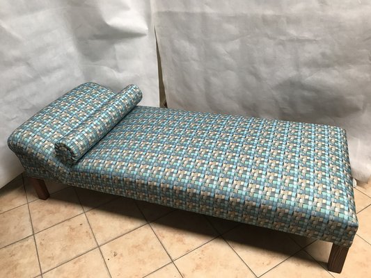 Sea Grass Fabric Chaise Lounge, 1950s-WQQ-1334348