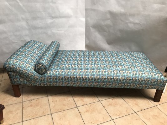 Sea Grass Fabric Chaise Lounge, 1950s-WQQ-1334348