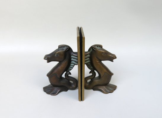 Sea Horse Bookends in Bronze, 1950s, Set of 2-EY-1348227