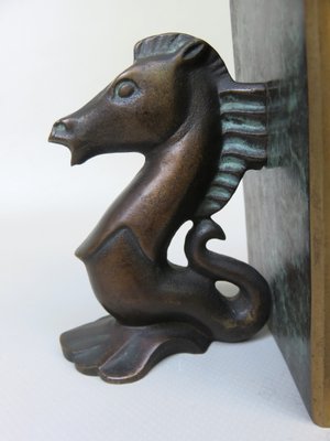 Sea Horse Bookends in Bronze, 1950s, Set of 2-EY-1348227