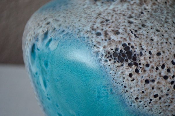 Seafoam Blue Enamel Vase, 1960s-AIU-1720165