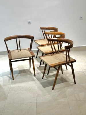 Seagrass Chairs by Georges Nakashima , 1960s, Set of 4-DLN-2034840