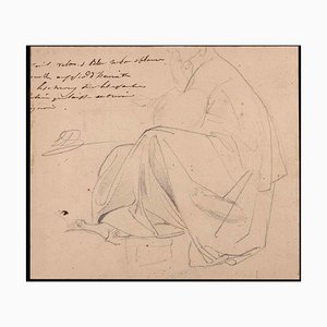 Seated Figure, Original Drawing, Mid-19th Century-ZCI-1191663