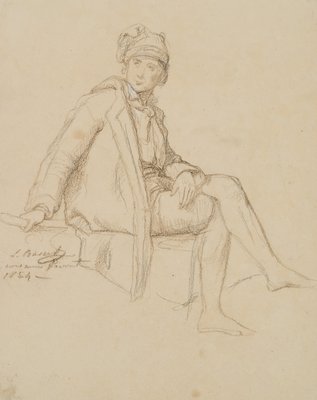 Seated Man with Jacobin Cap, 1854, Pencil-OJR-1273327