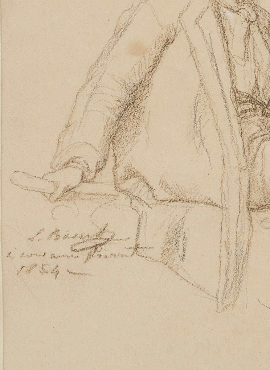 Seated Man with Jacobin Cap, 1854, Pencil