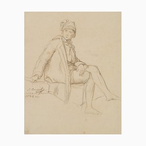 Seated Man with Jacobin Cap, 1854, Pencil-OJR-1273327