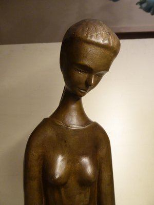 Seated Mother with Child, 1970s, Bronze-AWL-1175265