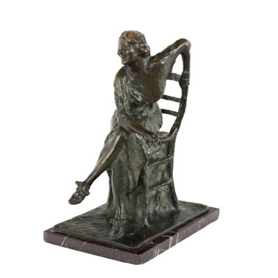 Seated Woman in Bronze by Luigi Panzeri-VMM-2041485