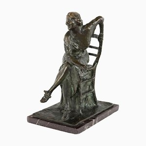 Seated Woman in Bronze by Luigi Panzeri-VMM-2041485