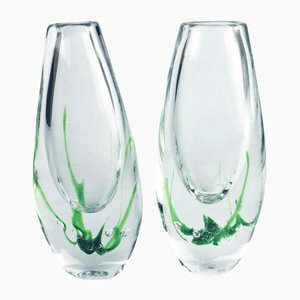 Seaweed Vases by Vicke Lindstrand for Kosta, Set of 2-HYQ-1230715