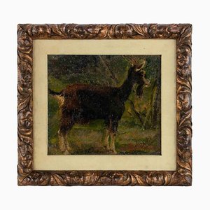 Sebastiano De Albertis, Sheep, Oil Painting, 19th Century, Framed-ZCI-1760542