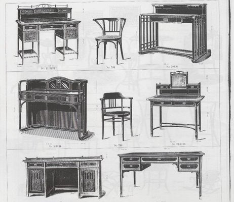 Secession Style Mens Desk by Prof. J. Hoffmann for J. J. Kohn, Vienna, 1999-TSV-2033181