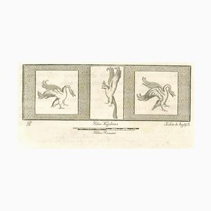 Secondo De Angelis, Birds Pompeian Fresco, Etching, 18th Century-ZCI-2029096