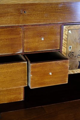 Secretary in Mahogany with Inlaid Wood and Brass Handles, 1790s-UY-1724407