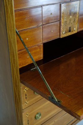 Secretary in Mahogany with Inlaid Wood and Brass Handles, 1790s-UY-1724407