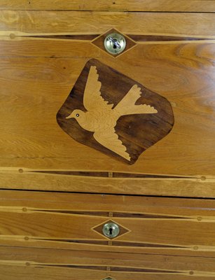 Secretary in Mahogany with Inlaid Wood and Brass Handles, 1790s-UY-1724407