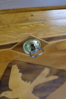 Secretary in Mahogany with Inlaid Wood and Brass Handles, 1790s-UY-1724407